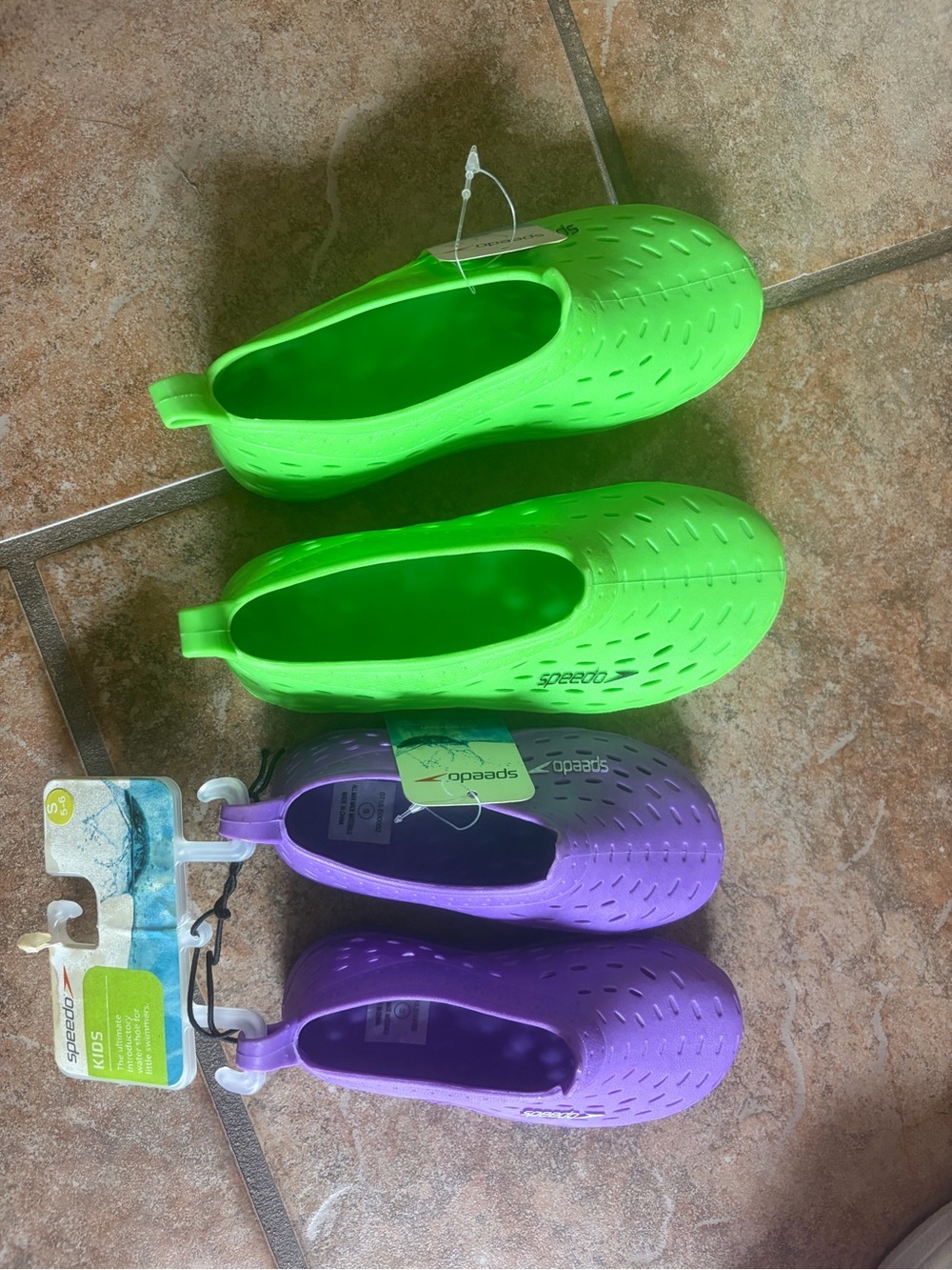 Speedo Kids Water Shoes - Neon Green & Bright Purple Duo